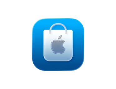 App Apple Store, icône de sac d’achats, bleu