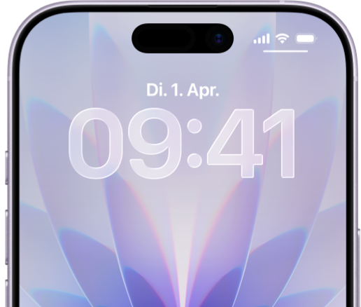 Darstellung eines iPhone mit verschiedenen integrierten Apple Features.