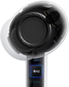 AirPods Pro 3, ασύρματα ακουστικά, καθαρή, εσωτερική αρχιτεκτονική