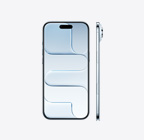 iPhone Air, преден екстериор, небесносин цвят, Dynamic Island, центриран в горната част, изглед отстрани, много тънък профил, страничен бутон, бутон Управление на камерата