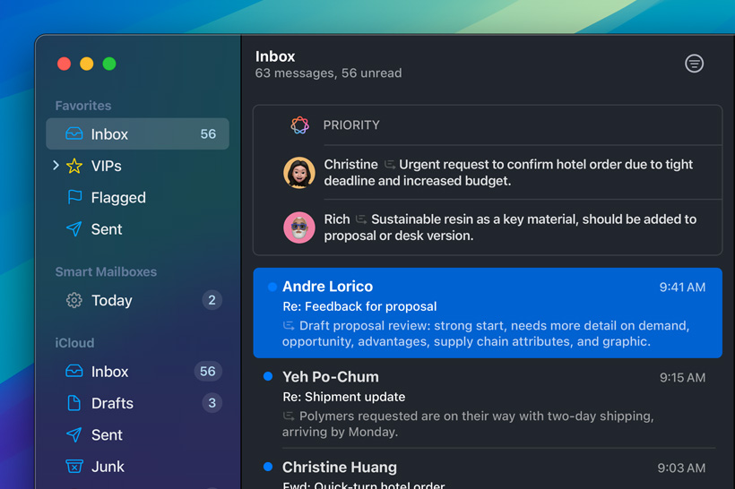 Apple&nbsp;Intelligence feature Priority Messages in Mail app